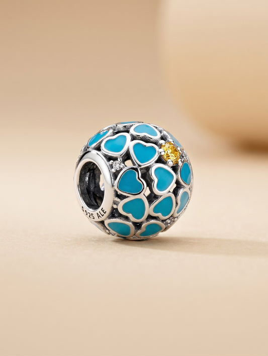 Charm Corazones Azules