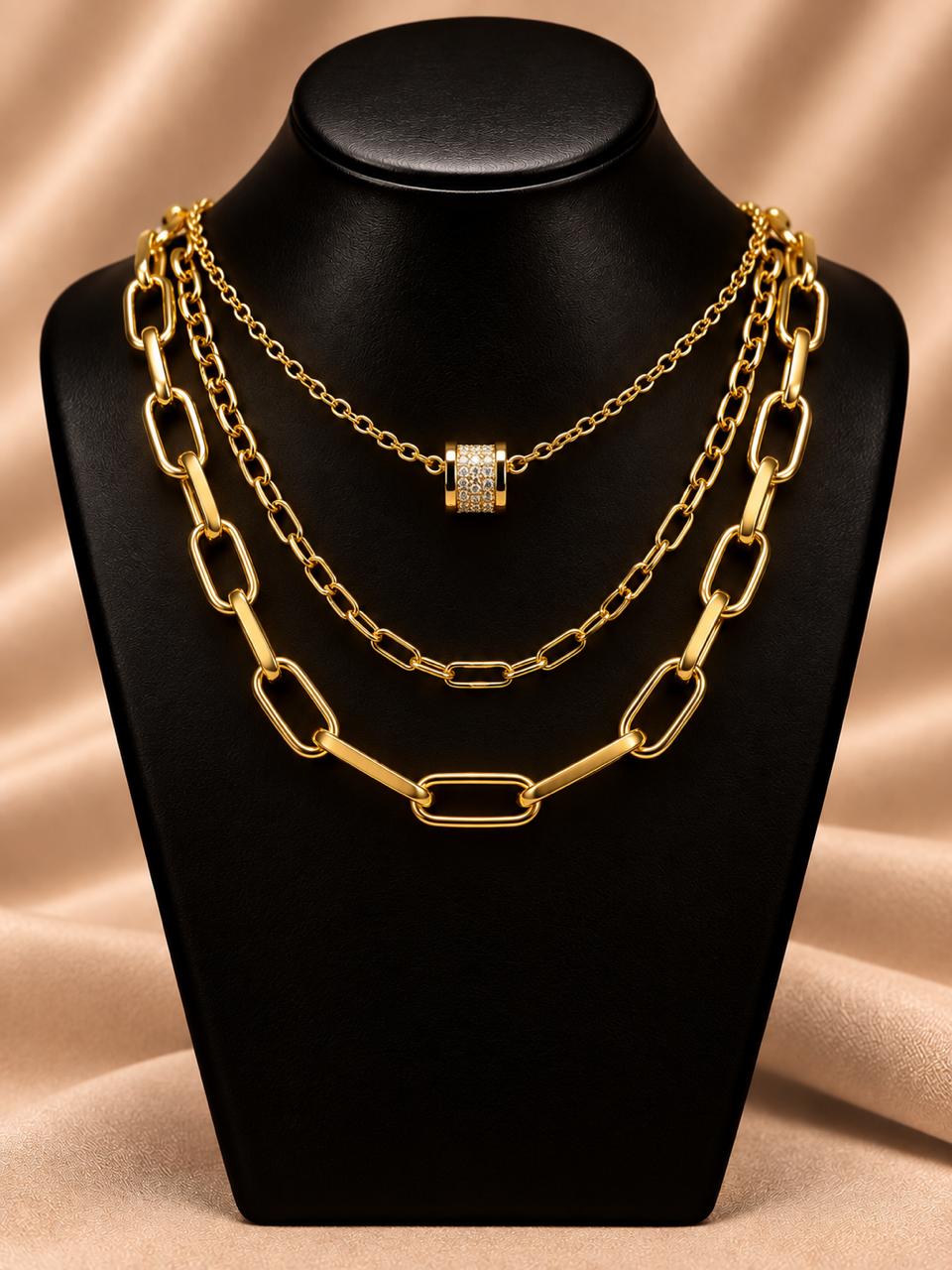 Collar Dorado Cilindro